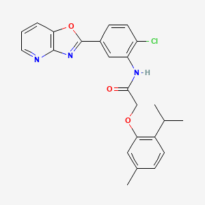 N-(2-Chloro-5-{[1,3]oxazolo[4,5-B]pyridin-2-YL}phenyl)-2-[5-methyl-2-(propan-2-YL)phenoxy]acetamide