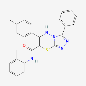 molecular formula C25H23N5OS B15023146 N-(2-methylphenyl)-6-(4-methylphenyl)-3-phenyl-6,7-dihydro-5H-[1,2,4]triazolo[3,4-b][1,3,4]thiadiazine-7-carboxamide 