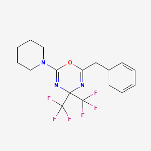 molecular formula C17H17F6N3O B15023174 2-benzyl-6-(piperidin-1-yl)-4,4-bis(trifluoromethyl)-4H-1,3,5-oxadiazine 