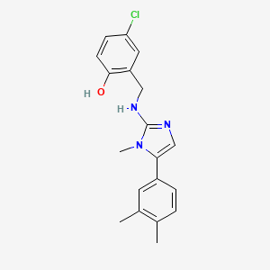 molecular formula C19H20ClN3O B15023185 4-chloro-2-({[5-(3,4-dimethylphenyl)-1-methyl-1H-imidazol-2-yl]amino}methyl)phenol 