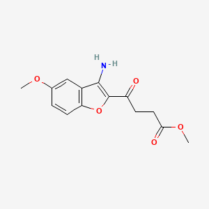 molecular formula C14H15NO5 B15023229 Methyl 4-(3-amino-5-methoxy-1-benzofuran-2-yl)-4-oxobutanoate 