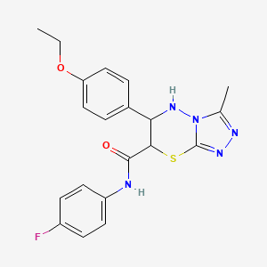 molecular formula C20H20FN5O2S B15023235 6-(4-ethoxyphenyl)-N-(4-fluorophenyl)-3-methyl-6,7-dihydro-5H-[1,2,4]triazolo[3,4-b][1,3,4]thiadiazine-7-carboxamide 