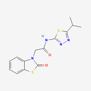 molecular formula C14H14N4O2S2 B15023238 2-(2-oxo-1,3-benzothiazol-3(2H)-yl)-N-[5-(propan-2-yl)-1,3,4-thiadiazol-2-yl]acetamide 