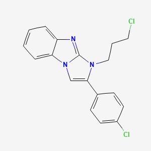 molecular formula C18H15Cl2N3 B15023257 2-(4-chlorophenyl)-1-(3-chloropropyl)-1H-imidazo[1,2-a]benzimidazole 