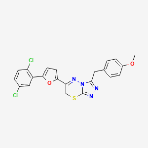 molecular formula C22H16Cl2N4O2S B15023260 6-[5-(2,5-dichlorophenyl)furan-2-yl]-3-[(4-methoxyphenyl)methyl]-7H-[1,2,4]triazolo[3,4-b][1,3,4]thiadiazine 