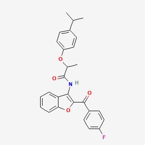 N-{2-[(4-fluorophenyl)carbonyl]-1-benzofuran-3-yl}-2-[4-(propan-2-yl)phenoxy]propanamide