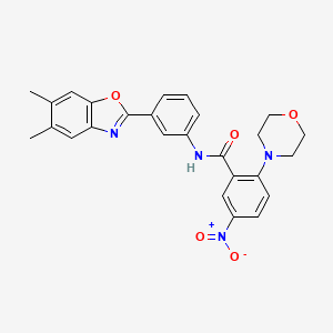 N-[3-(5,6-dimethyl-1,3-benzoxazol-2-yl)phenyl]-2-morpholin-4-yl-5-nitrobenzamide