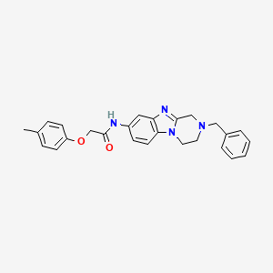 molecular formula C26H26N4O2 B15023318 N-(2-benzyl-1,2,3,4-tetrahydropyrazino[1,2-a]benzimidazol-8-yl)-2-(4-methylphenoxy)acetamide 