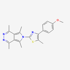 molecular formula C21H22N4OS B15023322 6-[4-(4-methoxyphenyl)-5-methyl-1,3-thiazol-2-yl]-1,4,5,7-tetramethyl-6H-pyrrolo[3,4-d]pyridazine 