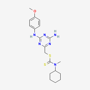 molecular formula C19H26N6OS2 B15023335 {4-Amino-6-[(4-methoxyphenyl)amino]-1,3,5-triazin-2-yl}methyl cyclohexyl(methyl)dithiocarbamate 