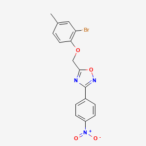 molecular formula C16H12BrN3O4 B15023343 5-[(2-Bromo-4-methylphenoxy)methyl]-3-(4-nitrophenyl)-1,2,4-oxadiazole 