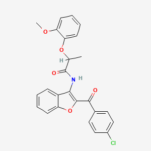 N-[2-(4-chlorobenzoyl)-1-benzofuran-3-yl]-2-(2-methoxyphenoxy)propanamide