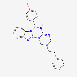 9-(4-fluorophenyl)-4-(2-phenylethyl)-2,4,6,8,10,17-hexazatetracyclo[8.7.0.02,7.011,16]heptadeca-1(17),6,11,13,15-pentaene