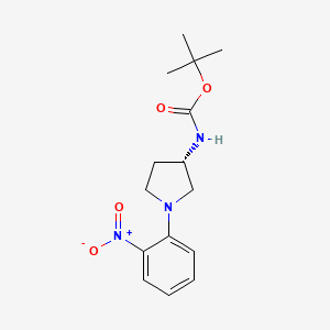 molecular formula C15H21N3O4 B1502339 (S)-tert-Butyl (1-(2-nitrophenyl)pyrrolidin-3-yl)carbamate CAS No. 348165-32-2