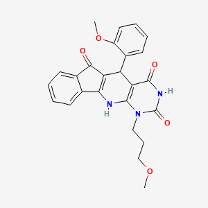 molecular formula C25H23N3O5 B15023391 2-(2-methoxyphenyl)-7-(3-methoxypropyl)-5,7,9-triazatetracyclo[8.7.0.03,8.011,16]heptadeca-1(10),3(8),11,13,15-pentaene-4,6,17-trione 