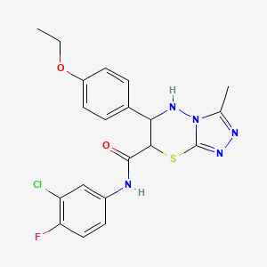 molecular formula C20H19ClFN5O2S B15023405 N-(3-chloro-4-fluorophenyl)-6-(4-ethoxyphenyl)-3-methyl-6,7-dihydro-5H-[1,2,4]triazolo[3,4-b][1,3,4]thiadiazine-7-carboxamide 