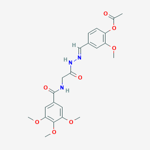 2-Methoxy-4-[(E)-({2-[(3,4,5-trimethoxyphenyl)formamido]acetamido}imino)methyl]phenyl acetate