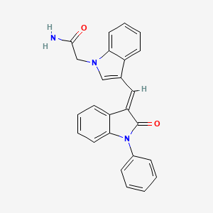 molecular formula C25H19N3O2 B15023434 2-{3-[(E)-(2-oxo-1-phenyl-1,2-dihydro-3H-indol-3-ylidene)methyl]-1H-indol-1-yl}acetamide 