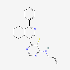 molecular formula C22H20N4S B15023450 8-phenyl-N-prop-2-enyl-11-thia-9,14,16-triazatetracyclo[8.7.0.02,7.012,17]heptadeca-1,7,9,12,14,16-hexaen-13-amine 