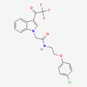 molecular formula C20H16ClF3N2O3 B15023459 N-[2-(4-chlorophenoxy)ethyl]-2-[3-(trifluoroacetyl)-1H-indol-1-yl]acetamide 