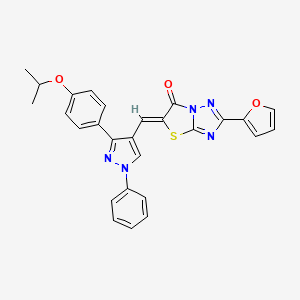 (5Z)-2-(furan-2-yl)-5-({1-phenyl-3-[4-(propan-2-yloxy)phenyl]-1H-pyrazol-4-yl}methylidene)[1,3]thiazolo[3,2-b][1,2,4]triazol-6(5H)-one