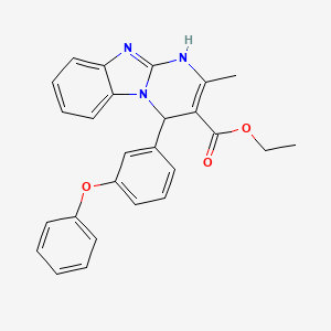 molecular formula C26H23N3O3 B15023475 Ethyl 2-methyl-4-(3-phenoxyphenyl)-1,4-dihydropyrimido[1,2-a]benzimidazole-3-carboxylate 