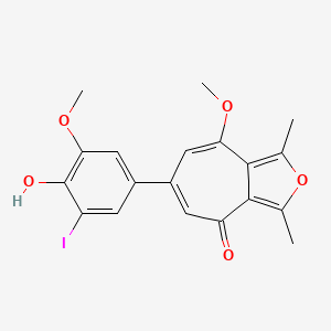 6-(4-hydroxy-3-iodo-5-methoxyphenyl)-8-methoxy-1,3-dimethyl-4H-cyclohepta[c]furan-4-one