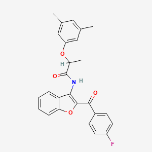 2-(3,5-dimethylphenoxy)-N-[2-(4-fluorobenzoyl)-1-benzofuran-3-yl]propanamide