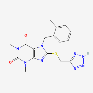 1,3-dimethyl-7-(2-methylbenzyl)-8-[(1H-tetrazol-5-ylmethyl)sulfanyl]-3,7-dihydro-1H-purine-2,6-dione