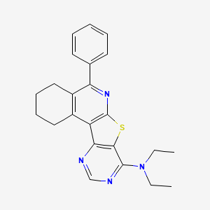 molecular formula C23H24N4S B15023504 N,N-diethyl-8-phenyl-11-thia-9,14,16-triazatetracyclo[8.7.0.02,7.012,17]heptadeca-1,7,9,12,14,16-hexaen-13-amine 