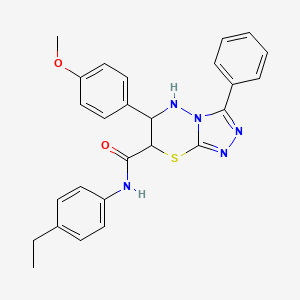 molecular formula C26H25N5O2S B15023523 N-(4-ethylphenyl)-6-(4-methoxyphenyl)-3-phenyl-6,7-dihydro-5H-[1,2,4]triazolo[3,4-b][1,3,4]thiadiazine-7-carboxamide 