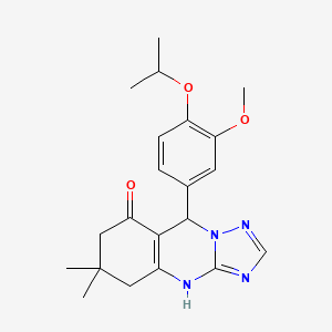 9-[3-methoxy-4-(propan-2-yloxy)phenyl]-6,6-dimethyl-5,6,7,9-tetrahydro[1,2,4]triazolo[5,1-b]quinazolin-8(4H)-one