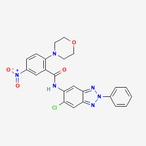 molecular formula C23H19ClN6O4 B15023543 N-(6-chloro-2-phenyl-2H-benzotriazol-5-yl)-2-(morpholin-4-yl)-5-nitrobenzamide 