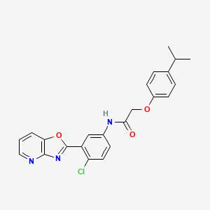 molecular formula C23H20ClN3O3 B15023554 N-(4-Chloro-3-{[1,3]oxazolo[4,5-B]pyridin-2-YL}phenyl)-2-[4-(propan-2-YL)phenoxy]acetamide 