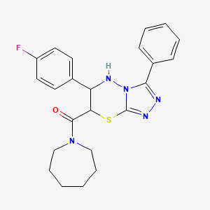 molecular formula C23H24FN5OS B15023610 azepan-1-yl[6-(4-fluorophenyl)-3-phenyl-6,7-dihydro-5H-[1,2,4]triazolo[3,4-b][1,3,4]thiadiazin-7-yl]methanone 