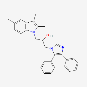 molecular formula C29H29N3O B15023621 1-(4,5-diphenyl-1H-imidazol-1-yl)-3-(2,3,5-trimethyl-1H-indol-1-yl)propan-2-ol 