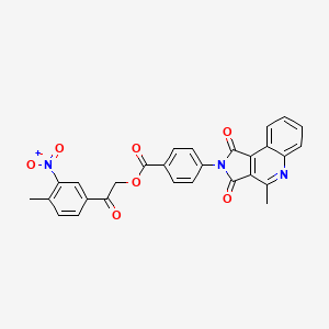 molecular formula C28H19N3O7 B15023622 2-(4-methyl-3-nitrophenyl)-2-oxoethyl 4-(4-methyl-1,3-dioxo-1,3-dihydro-2H-pyrrolo[3,4-c]quinolin-2-yl)benzoate 