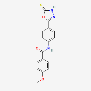 4-methoxy-N-[4-(5-sulfanyl-1,3,4-oxadiazol-2-yl)phenyl]benzamide