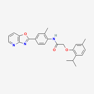 N-[2-methyl-4-([1,3]oxazolo[4,5-b]pyridin-2-yl)phenyl]-2-[5-methyl-2-(propan-2-yl)phenoxy]acetamide