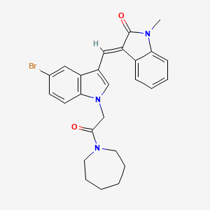 molecular formula C26H26BrN3O2 B15023691 (3E)-3-({1-[2-(azepan-1-yl)-2-oxoethyl]-5-bromo-1H-indol-3-yl}methylidene)-1-methyl-1,3-dihydro-2H-indol-2-one 