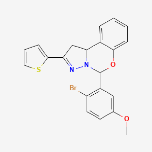 5-(2-Bromo-5-methoxyphenyl)-2-(thiophen-2-yl)-1,10b-dihydropyrazolo[1,5-c][1,3]benzoxazine