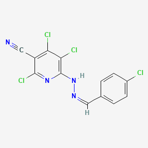 molecular formula C13H6Cl4N4 B15023794 2,4,5-trichloro-6-[(2Z)-2-(4-chlorobenzylidene)hydrazinyl]pyridine-3-carbonitrile 