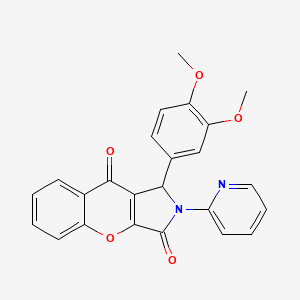 molecular formula C24H18N2O5 B15023809 1-(3,4-Dimethoxyphenyl)-2-(pyridin-2-yl)-1,2-dihydrochromeno[2,3-c]pyrrole-3,9-dione 