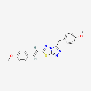 3-(4-methoxybenzyl)-6-[(E)-2-(4-methoxyphenyl)ethenyl][1,2,4]triazolo[3,4-b][1,3,4]thiadiazole