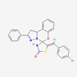 (5'Z)-5'-(4-bromobenzylidene)-2-phenyl-1,10b-dihydro-2'H-spiro[pyrazolo[1,5-c][1,3]benzoxazine-5,4'-[1,3]thiazolidin]-2'-one