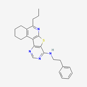 molecular formula C24H26N4S B15023838 N-(2-phenylethyl)-8-propyl-11-thia-9,14,16-triazatetracyclo[8.7.0.02,7.012,17]heptadeca-1,7,9,12,14,16-hexaen-13-amine 