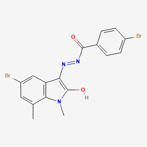 4-bromo-N'-[(3Z)-5-bromo-1,7-dimethyl-2-oxo-1,2-dihydro-3H-indol-3-ylidene]benzohydrazide