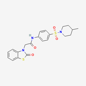 N-{4-[(4-methylpiperidin-1-yl)sulfonyl]phenyl}-2-(2-oxo-1,3-benzothiazol-3(2H)-yl)acetamide