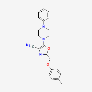 2-[(4-Methylphenoxy)methyl]-5-(4-phenylpiperazin-1-yl)-1,3-oxazole-4-carbonitrile