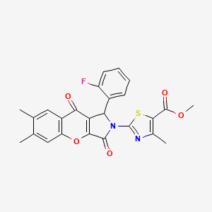 methyl 2-[1-(2-fluorophenyl)-6,7-dimethyl-3,9-dioxo-3,9-dihydrochromeno[2,3-c]pyrrol-2(1H)-yl]-4-methyl-1,3-thiazole-5-carboxylate